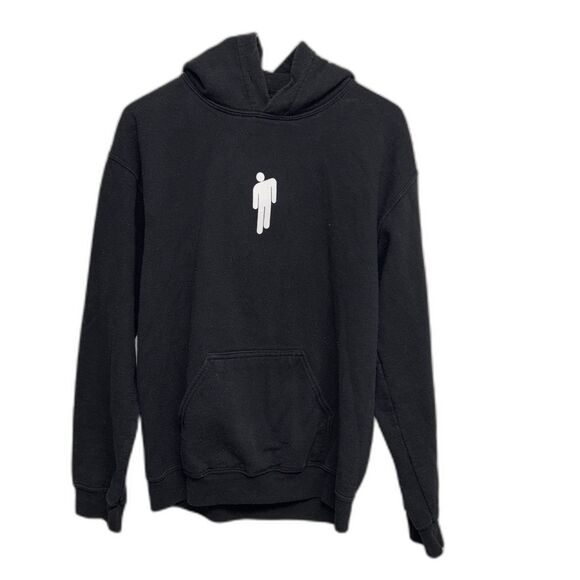 Billie Eilish 2019 Concert Hoodie Black S Graphics Pocket Cotton Blend Pullover - Picture 1 of 10
